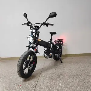 52v21Ah 접이식 전기 자전거 2000W 듀얼 모터 유압 브레이크 풀 서스펜션 팻 타이어 전기 자전거 전기 도시 자전거