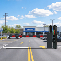 Barrière de contrôle d'accès automatique pour véhicules avec moteur DC et dispositif LPR intégré pour centre commercial