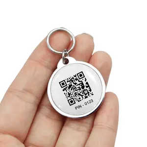 Thẻ Nhận Dạng Mã QR Tùy Chỉnh Thẻ RFID Kim Loại NFC NTAG213 Thông Minh Cho Thú Cưng