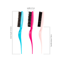 Brosses à cheveux de barbier personnalisées avec logo d'usine, peigne en poils de sanglier et en nylon, peigne à queue de rat, brosse de contrôle des bords 3 en 1 pour salon