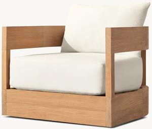 Sillón Individual de Teca Maciza para Exteriores, Moderno y Versátil, para Hoteles, Parques, Patios, Conjunto de Jardín - Product Image 1