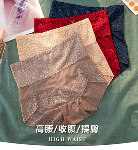 Ropa interior bragas <span class=keywords><strong>de</strong></span> talla grande para <span class=keywords><strong>mujer</strong></span> <span class=keywords><strong>con</strong></span> encaje <span class=keywords><strong>de</strong></span> malla floral bordado <span class=keywords><strong>de</strong></span> tiro alto - Product Image 3