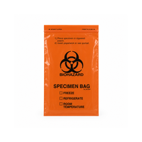 Kantong Sampel LDPE 6X9 Inci 2 Mil Oranye Amplop Pengiriman Biohazard untuk Rumah Sakit, Transfer Ruang Rawat, Ahli Forensik, Grosir Odm