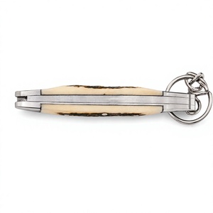 มีดพกแบบมีด้ามจับลายกวางพร้อมใบมีดสแตนเลสและที่เกี่ยวพวงกุญแจ - Product Image 3