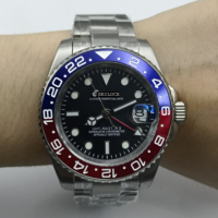 Montre mécanique pour homme NH34 GMT SEILOCE populaire, montre-bracelet automatique de luxe, acier inoxydable, étanche 5BAR, montres de sport