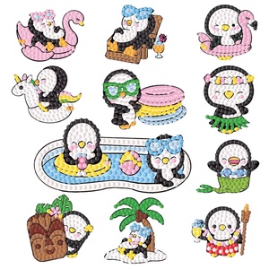Kits de peinture diamant DIY sur le thème du transport, autocollants créatifs pour l'apprentissage ciblé, animaux de dessin animé et nature, pour les 4-12 ans, jouets à coller - Product Image 1