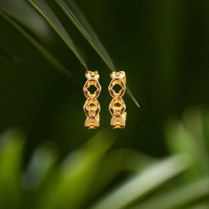 ต่างหูห่วงโซ่สแตนเลสชุบทอง เครื่องประดับแฟชั่นที่ทนทานและยั่งยืน - Product Image 3