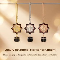 Pendentif de voiture suspendu à pompon, style religieux moyen-oriental transfrontalier, octogonal, creux, en alliage émaillé tricolore, motif arabe