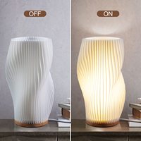 Lampe de bureau LED créative 3D, lampe de chevet minimaliste plissée, base en plastique, prise USB, prise en charge de la gradation, éclairage d'ambiance moderne