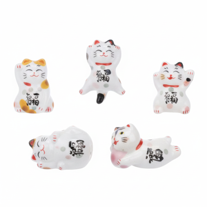 Set di bacchette a tema gatto in ceramica collezione di stoviglie 5P - Product Image 1