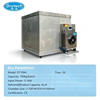 Machine de séchage de pâtes Drytech à pompe à chaleur économe en énergie, sécheuse de nouilles 100-150 kg/lot 220V/380V pour la transformation de pâtes fraîches et séchées