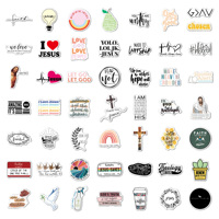 100 Pièces d'Autocollants Chrétiens Inspirants Bible Jésus pour Ordinateur Portable, Cahier, Bouteille d'Eau, Skateboard, Bagages