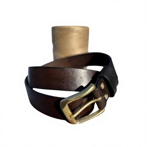 Handmade Real <b>Cow</b> Hide Steel Buckle Belts for Sale Men's Vintage Style Luxury Belt Heavy Duty Waterproof - Product Image 3