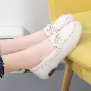 Mocassins en Cuir Véritable de Créateur pour <span class=keywords><strong>Femme</strong></span>, Couleurs Variées, Ballerines Décontractées de Printemps - Product Image 3