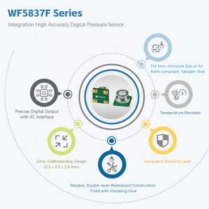 30kPa ~ 2Bar 반도체 압력 센서 WF5837F, 고도계 다이브 시계용 방수 마이크로 공기 압력 모듈 압력 센서 - Product Image 3