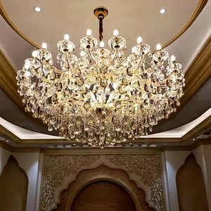 Grand lustre en cristal style bougie pour villa, escalier, hall d'hôtel, plafond haut, entrée, projet <span class=keywords><strong>de</strong></span> décoration - Product Image 2