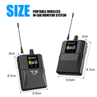 Sistem Monitor Nirkabel In-ear Mini Portabel UHF Debra 2 Channel RC-EM1 IEM dengan Peredam Kebisingan Hypercardioid 3.5mm untuk Penggunaan Studio