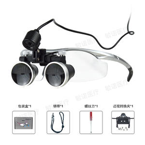 Loupe dentaire à fixation sur tête avec lumière, style lunettes, outil d'examen chirurgical pour usage médical, certifiée CE, en plastique - Product Image 5