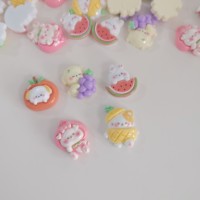 Cabochons en résine animaux et fruits 25mm – Cabochons fantaisie en résine animaux et fruits – Décorations mignonnes pour loisirs créatifs