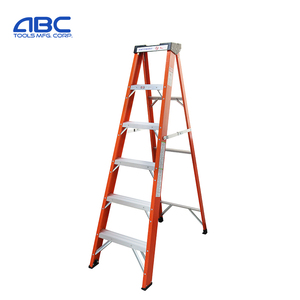 Échelle <span class=keywords><strong>télescopique</strong></span> en fibre de verre isolée pour électricien, rouge, haute résistance, 5 marches, pour utilisation en salle de bain, certifiée ANSI, capacité de charge de 330 lb - Product Image 1