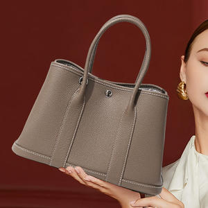 Custom High-End women's genuine leather <b>handbag</b> with high-quality top layer cowhide and large capacity garden tote bag - Product Image 1