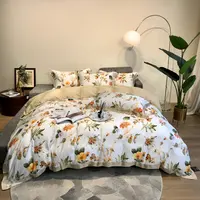 जापान थोक कस्टम सुपर राजा आकार बिस्तर चादरें तकिया duvet कवर प्रिंट फूल बिस्तर सेट होटल