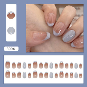 Pegatinas <span class=keywords><strong>de</strong></span> <span class=keywords><strong>Uñas</strong></span> con Diseño <span class=keywords><strong>de</strong></span> Puntos Degradados en Azul Lechoso, Elegantes y <span class=keywords><strong>Veraniegas</strong></span>, Desmontables y Usables, 30 Piezas - Product Image 3