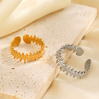 Popularité or anneaux réglables avec cercles Design créatif sens poisson souhait os anneau minimaliste tendance bijoux en acier inoxydable