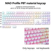 Ensemble de touches de clavier mignonnes en forme de chat, profil Mao, en PBT/PC, pour clavier mécanique avec commutateurs MX