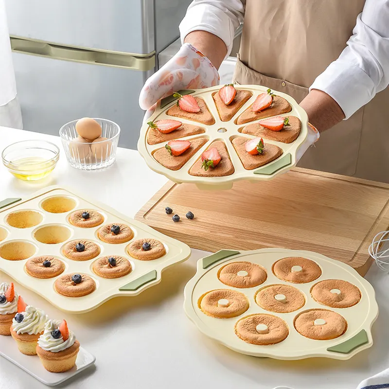 Bpa Free Silicone Donut Bolo Mold Antiaderente Silicone Baking Cupcake Donut Pan Set para Baking Soap