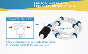 B5-manguera de barrido de fregado blanco, Ultra duradera, reemplazo completo compatible con Zodiaco Polaris 180, 280, 380, 480 - Product Image 5