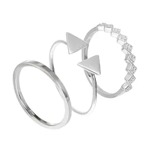 Fashion open adjustable stackable knuckle ring high quality cubic zirconia 925 sterling silver stacking rings