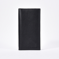 Portefeuille long personnalisé pour homme en cuir véritable noir avec blocage RFID, 4 couches, 13 emplacements pour cartes, fente pour carte SIM, portefeuille à rabat multi-cartes magique