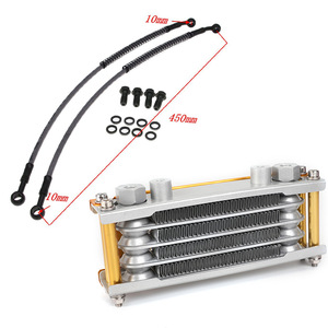 Refroidisseur d'huile pour moto Zuqing, radiateur en aluminium de 450 mm avec flexibles et boulons pour système de refroidissement de moto tout-terrain - Product Image 4