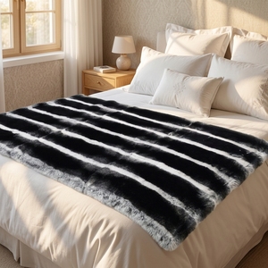 Plaque de peau de lapin Rex à motif <span class=keywords><strong>chinchilla</strong></span>, couverture en fourrure de lapin Rex, tapis doux en peau d'animal, tapis bruts pour vêtements - Product Image 1