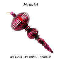 Personnalisé fait à la main de luxe rétro cône verre glace Pops arbre de Noël pendentif ornement pour Noël maison fête cadeau décoration