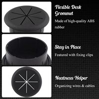 Passe-câble de bureau de 2 pouces (50 mm) avec scie cloche / Organisateur de câbles de bureau pour la maison et le bureau