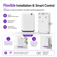 Diffuseur d'huiles essentielles intelligent 260 ml à arrêt automatique, contrôlé par application, faible bruit (<38 dB), sans eau, aromathérapie, mini, mural ou sur table
