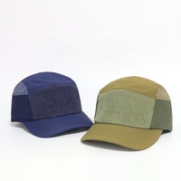 Casquettes de camping en nylon imperméable non structurées avec logo personnalisé, casquettes de sport à 5 panneaux, chapeaux de randonnée unisexes pour l'extérieur, vente en gros