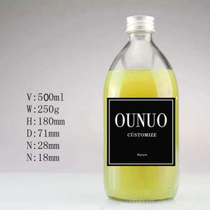 Botella de vidrio transparente redonda vacía Oshow de 300 ml y 500 ml con tapa de rosca, ecológica, para café, leche, té, cold brew y <span class=keywords><strong>kombucha</strong></span> - Product Image 4