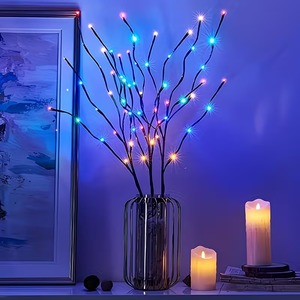 Guirlande lumineuse décorative multicolore à piles, 20 LED, 70 cm, pour vase, <span class=keywords><strong>lampe</strong></span>, décoration intérieure, chambre, DIY - Product Image 3