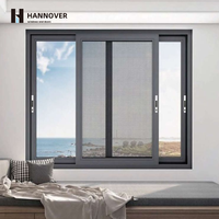 Fenêtre coulissante en aluminium haute performance à double vitrage, design moderne avec cadre en aluminium