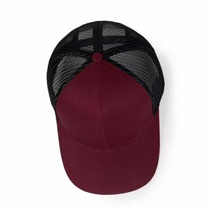 Casquette de camionneur à 6 panneaux avec logo brodé personnalisé en usine, casquette de camionneur en maille à visière incurvée avec logo personnalisé - Product Image 6