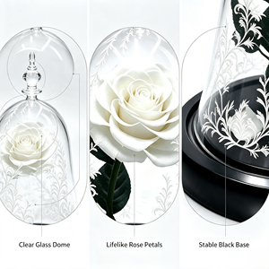 La <span class=keywords><strong>Bella</strong></span> <span class=keywords><strong>y</strong></span> la <span class=keywords><strong>Bestia</strong></span>, <span class=keywords><strong>Rosa</strong></span> Preservada, Flor Eterna en Cúpula de Cristal, Regalo para Novia, Mujer, Navidad, Acción de Gracias, Decoración del Hogar - Product Image 5