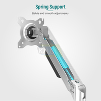 Support de bras de moniteur ergonomique en aluminium argenté de luxe DS120-S support de bureau de moniteur sans fil soutiens-gorge Articul Cran Pc