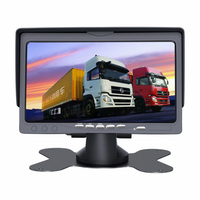 Moniteur de voiture étanche TFT-LCD 7 pouces à 4 canaux avec affichage partagé et mini support adhésif pour MDVR de véhicule