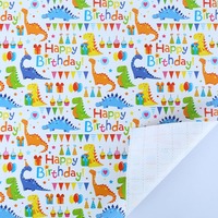 Papel de Regalo Desechable de Doble Cara con Diseño de Pastel de Cumpleaños, Personalizable, Impresión Digital
