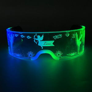 แว่นตา LED Chunsheng แว่นตาเรืองแสงสำหรับงานปาร์ตี้ <span class=keywords><strong>ว</strong></span>ัสดุอะคริลิก สำหรับผู้ใหญ่ คอนเสิร์ต งานเรฟ แสงนีออน สไตล์อนาคต อุปกรณ์เสริมเทคโนโลยีล้ำสมัย - Product Image 4
