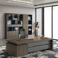 Ensemble de chaises de bureau modernes, simples et luxueuses en MDF Bureau du directeur du président du patron en bois clair