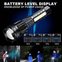 Mini lampe torche LED portable à zoom haute luminosité, rechargeable par USB, en ABS, longue portée pour le camping en extérieur